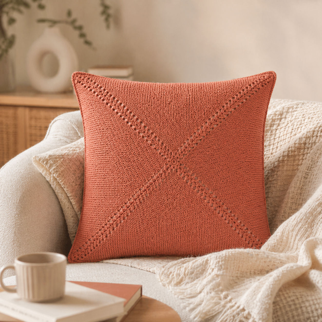 Modern Crochet Decorative Pillow Case
